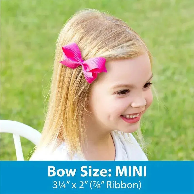 Wee Ones - Mini Gingham Print With Moonstitch Trimmed Bow, Light Pink Image 3