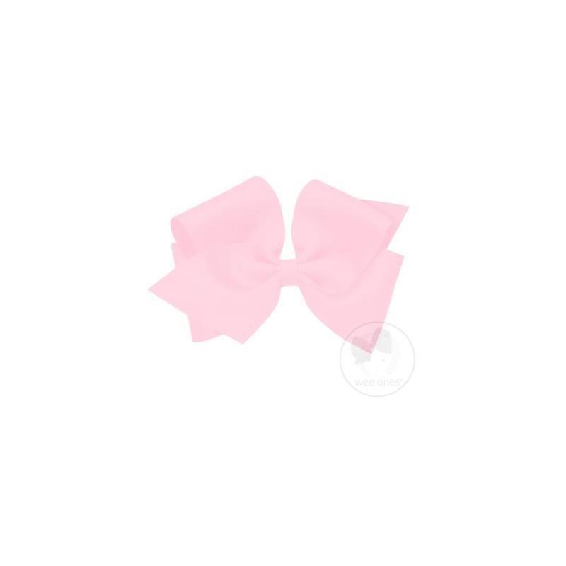 Wee Ones Mini King Classic Grosgrain Hair Bow, Size 5.25 X 3.5 (2 1/4 Ribbon), Light Pink Image 1