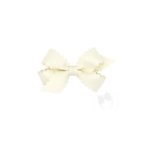 Wee Ones - Mini Scalloped Edge Grosgrain Bow, Crystaline Image 1