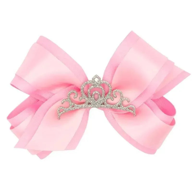 Wee Ones - Princess Grosgrain Hair Bow with Satin, Light Pink Image 1