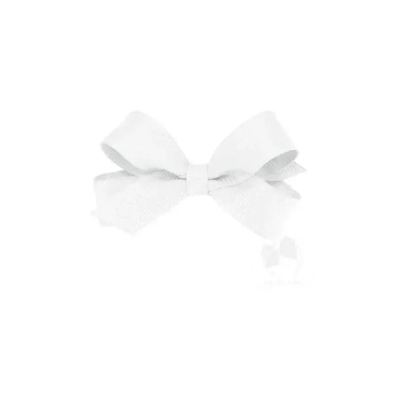 Wee Ones - Tiny Classic Grosgrain Hair Bow (Plain Wrap), Antique White Image 1