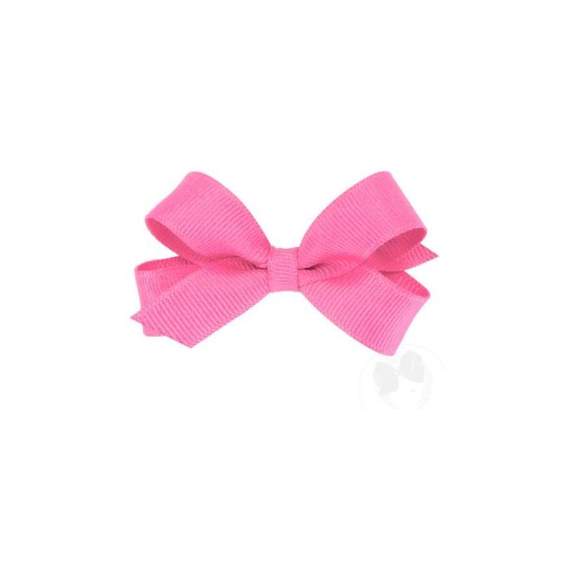 Wee Ones - Tiny Classic Grosgrain Hair Bow (Plain Wrap), Hot Pink Image 1