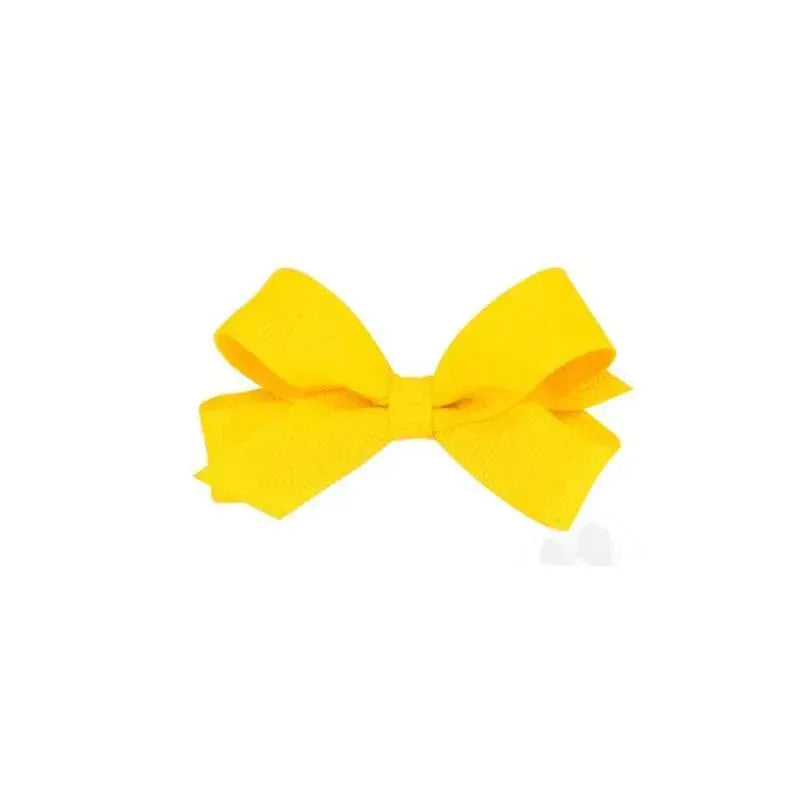 Wee Ones - Tiny Classic Grosgrain Hair Bow (Plain Wrap), Yellow Image 1