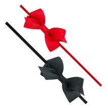 Wee Ones Two Wee Satin Bows On Bands - Red And Black Image 1