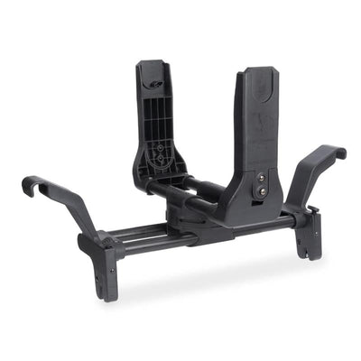 WONDERFOLD Infant Car Seat Adapter designed for Cybex, Nuna, and Maxi-Cosi car seats, featuring a black plastic frame with adjustable arms.