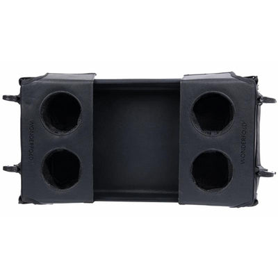 Wonderfold L2 Flex Snack Tray in black, featuring two cup holders and a central storage compartment.