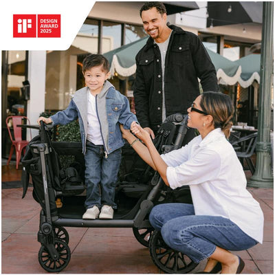 WonderFold - L4 Quad Stroller Wagon (4 Seater) Black Image 2