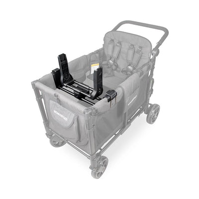 Car seat adapter for Graco, designed for use with Wonderfold W2 stroller, securely attaches for safe infant seating.