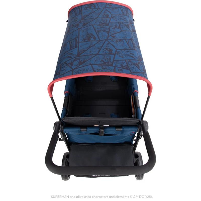 WonderFold W2 Luxe Pro (2 Seater) Double Stroller Wagon, Superman Image 8