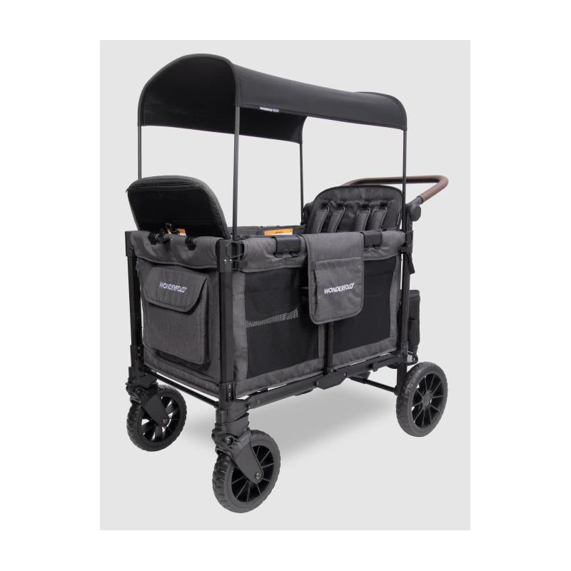 Wonderfold - W4 Luxe Pro Quad Stroller For 4 Kids, Charcoal Gray Image 10