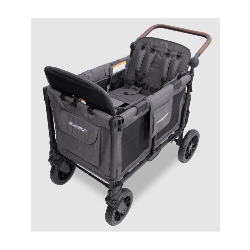 Wonderfold - W4 Luxe Pro Quad Stroller For 4 Kids, Charcoal Gray Image 12