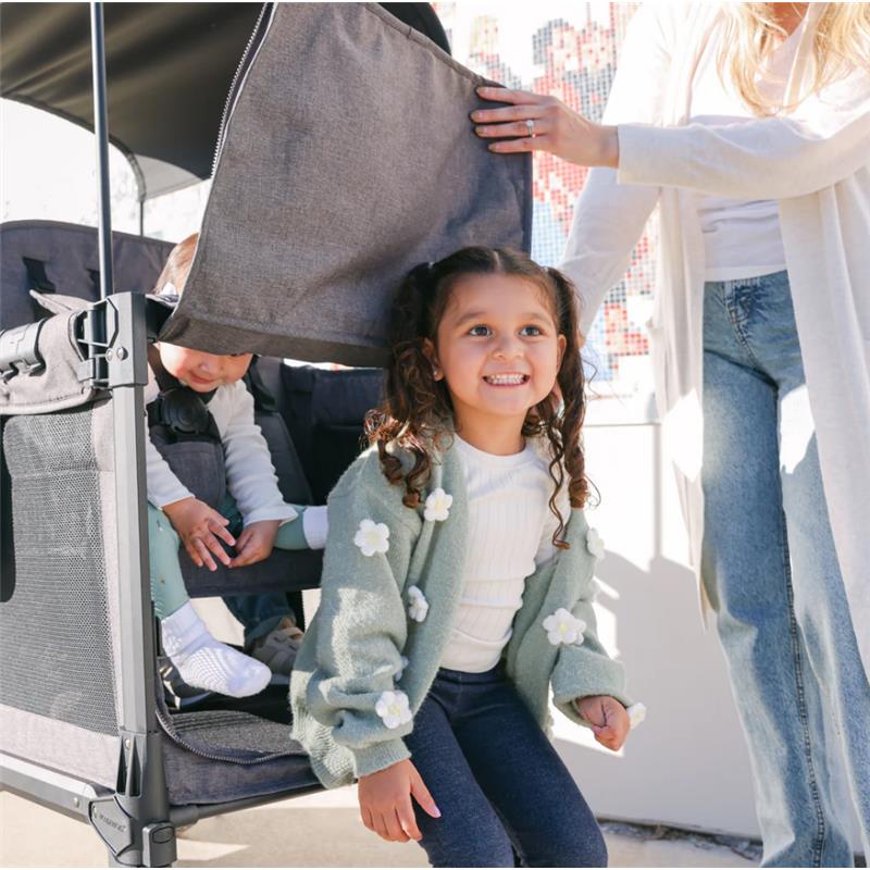 Wonderfold - W4 Luxe Pro Quad Stroller For 4 Kids, Charcoal Gray Image 13