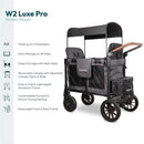 Wonderfold - W4 Luxe Pro Quad Stroller For 4 Kids, Charcoal Gray Image 3