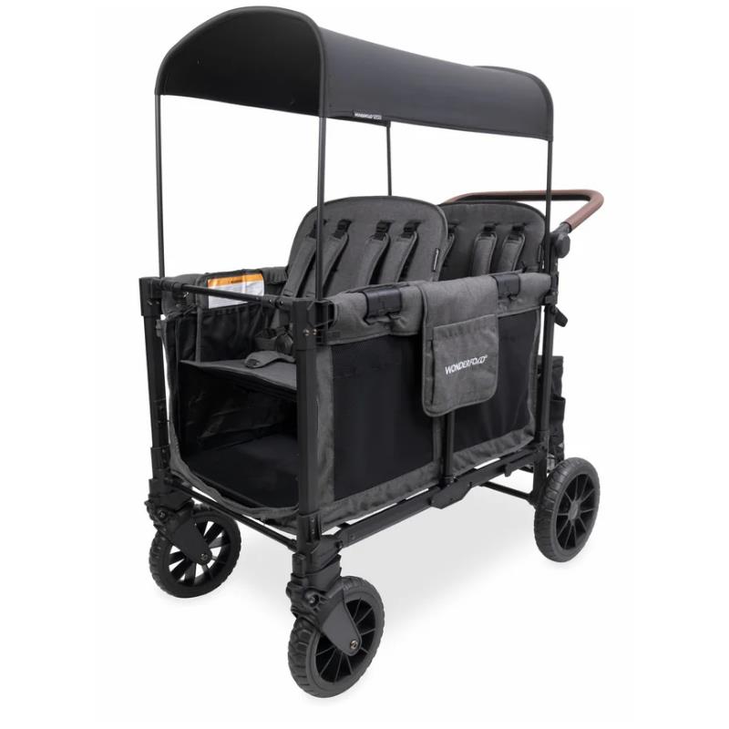 Wonderfold - W4 Luxe Pro Quad Stroller For 4 Kids, Charcoal Gray Image 7