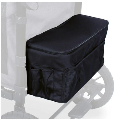 Black fabric rear basket replacement for the Wonderfold W4lux stroller, featuring a padded top and multiple pockets.