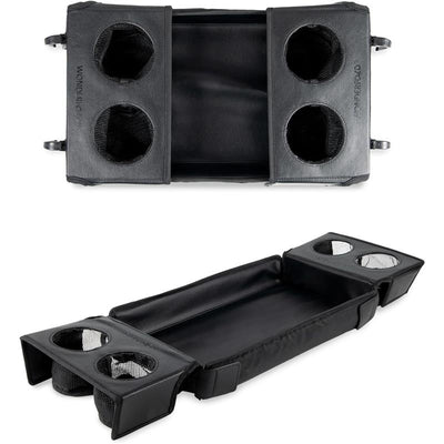Wonderfold Flex Snack Tray for W4, featuring two cup holders and a central storage area, in black.