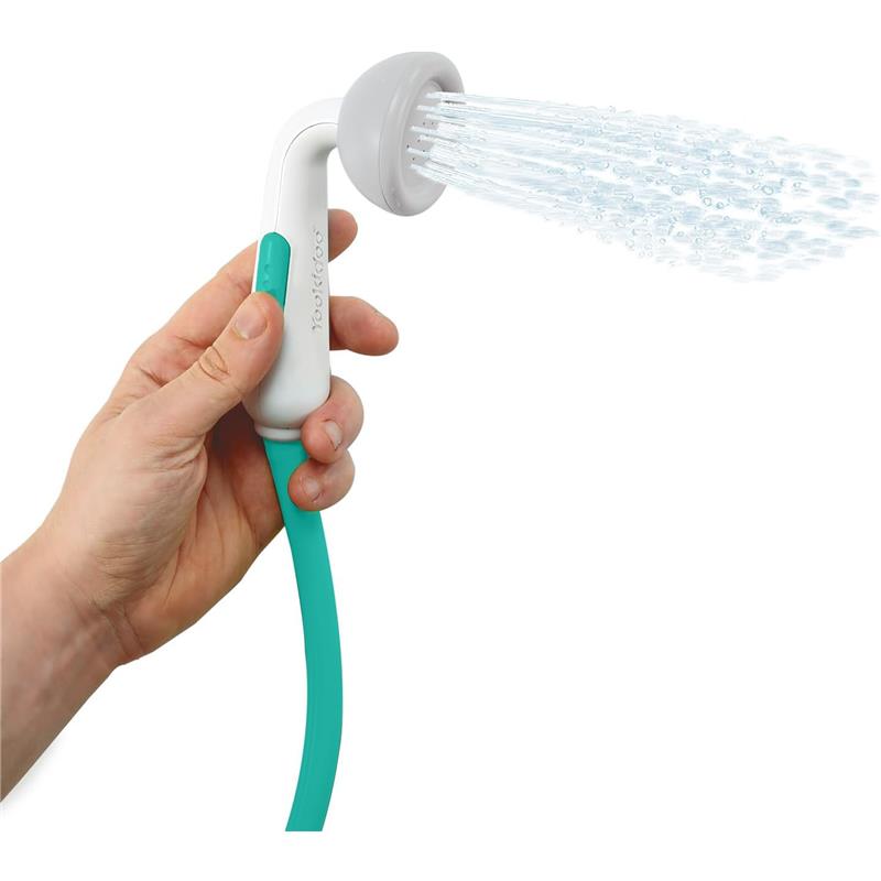 Yookidoo - Baby Bath Shower Head, Elephant Water Pump with Trunk Spout Rinser, Green Image 4