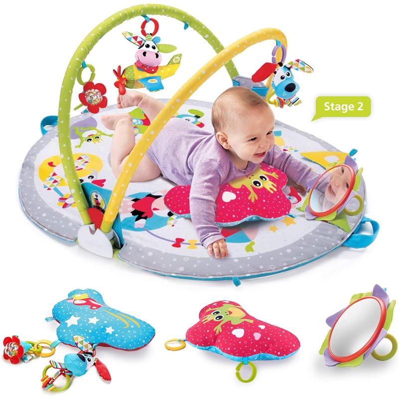 Yookidoo - Baby Gym Lay to Sit-Up Playmat, 3-in-1 Newborns Activity Center with Tummy Time Toys Image 2
