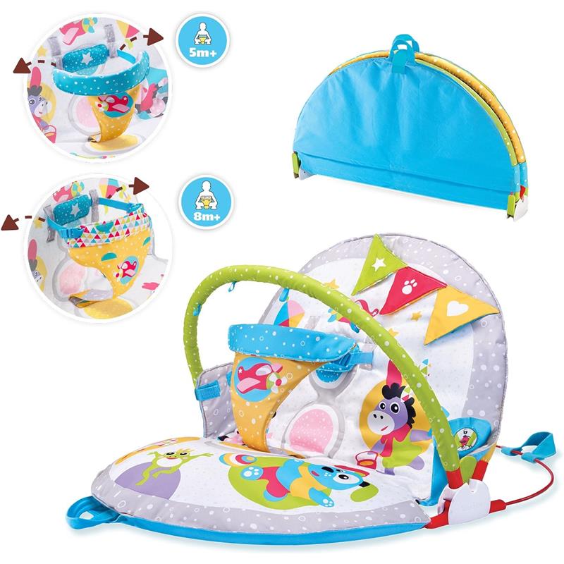 Yookidoo - Baby Gym Lay to Sit-Up Playmat, 3-in-1 Newborns Activity Center with Tummy Time Toys Image 4