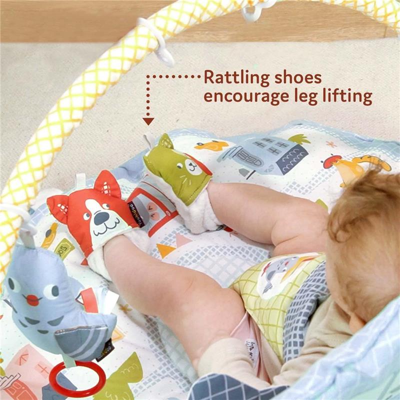 Yookidoo Baby Gym Urban Lay to Sit-Up Playmat, 3-in-1 Newborns Activity Center with Tummy Time Toys Image 4