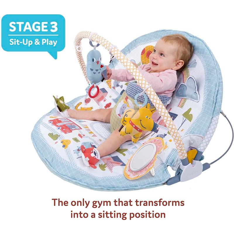 Yookidoo Baby Gym Urban Lay to Sit-Up Playmat, 3-in-1 Newborns Activity Center with Tummy Time Toys Image 5