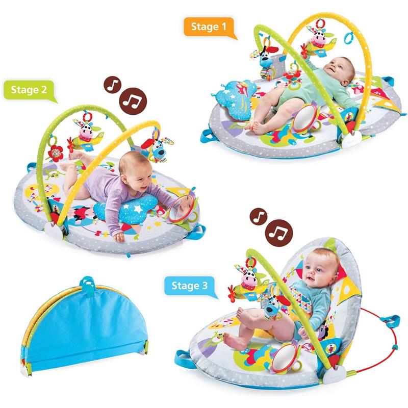 Yookidoo - Baby Gym Lay to Sit-Up Playmat, 3-in-1 Newborns Activity Center with Tummy Time Toys Image 7