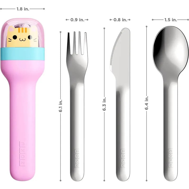 ZOKU - Kids Pocket Utensil Set, Kitty Image 5