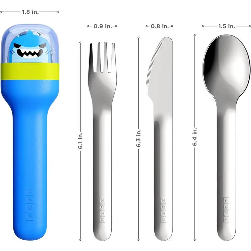 ZOKU - Kids Pocket Utensil Set, Shark Image 5