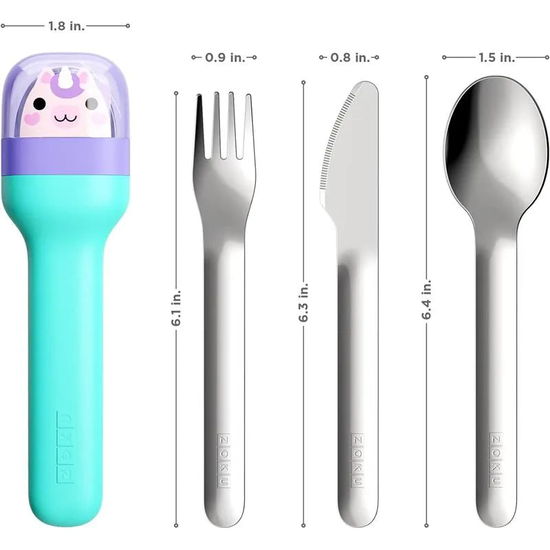 ZOKU - Kids Pocket Utensil Set, Unicorn  Image 5