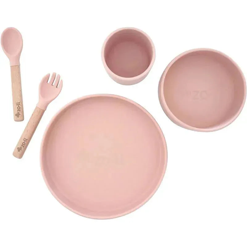 Zoli - 5Pk Silicone Kids Dishware Set, Rose Pink Image 5