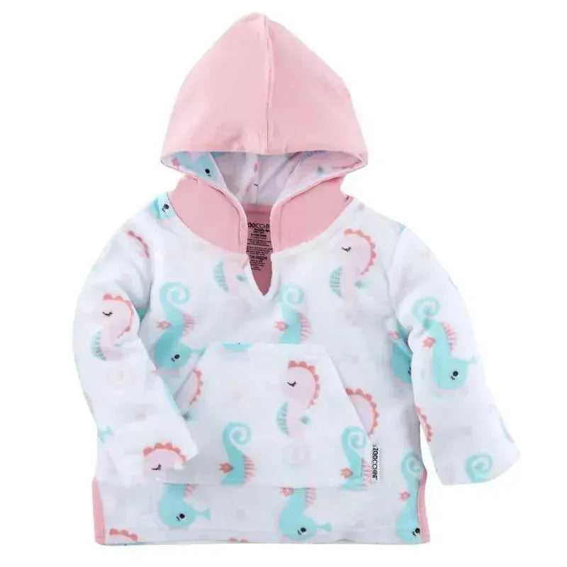 Zoocchini - Baby Girl Terry Swim Coverup Upf50+, Seahorse Image 1