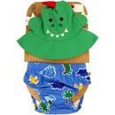 Zoocchini Baby Swim Diaper & Sun Hat Set, Devin Dino & Friends Image 2