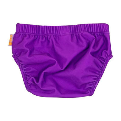 Knit swim diaper in purple, part of the Zoocchini Mermaid 2 Pc Set, designed for toddlers.