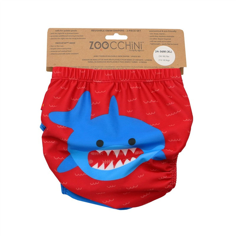 Zoocchini - 2Pk Knit Swim Diaper Set, Shark Image 7