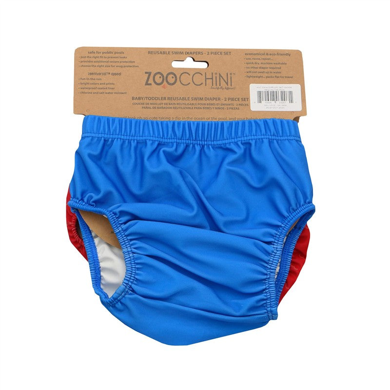 Zoocchini - 2Pk Knit Swim Diaper Set, Shark Image 8