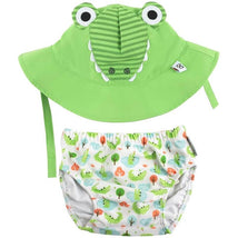 Zoocchini Swim Diaper & Sun Hat Set, Aidan The Alligator, 12/24M Image 2