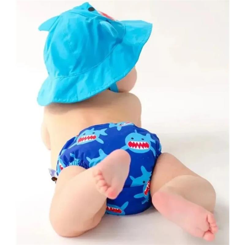 Zoocchini Swim Diaper & Sun Hat Set, Sherman The Shark, 12/24M Image 2