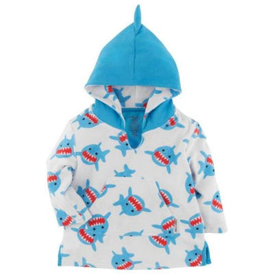 Zoocchini UPF50+ Baby Terry Swim Coverup Shark, 12/24M Image 1
