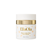 EllaOla Moisturizing Baby Face Cream in white jar with gold accents, 50 ml