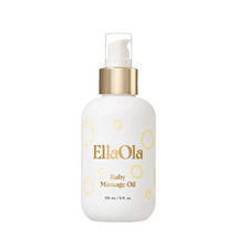 EllaOla Baby Massage Oil 150ml with gold spray pump, gentle formula for infant skin care