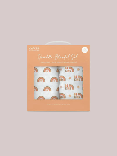 Swaddle Blanket Set, Be Kind Rainbows Image 1