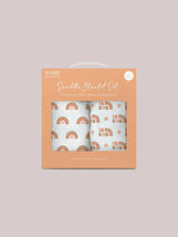 Conjunto de cobertores Swaddle - Be Kind Rainbows