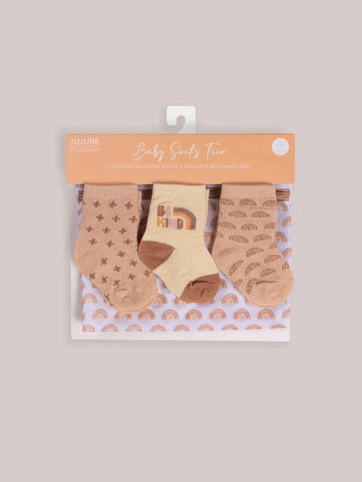 Baby Socks Trio, Be Kind Rainbows Image 1
