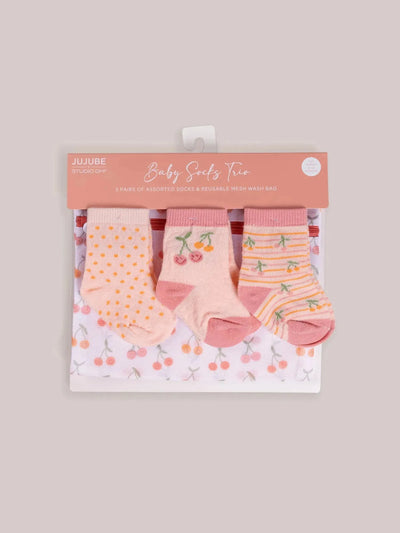 Baby Socks Trio, Cherry Cute by Doodle By Meg Image 1