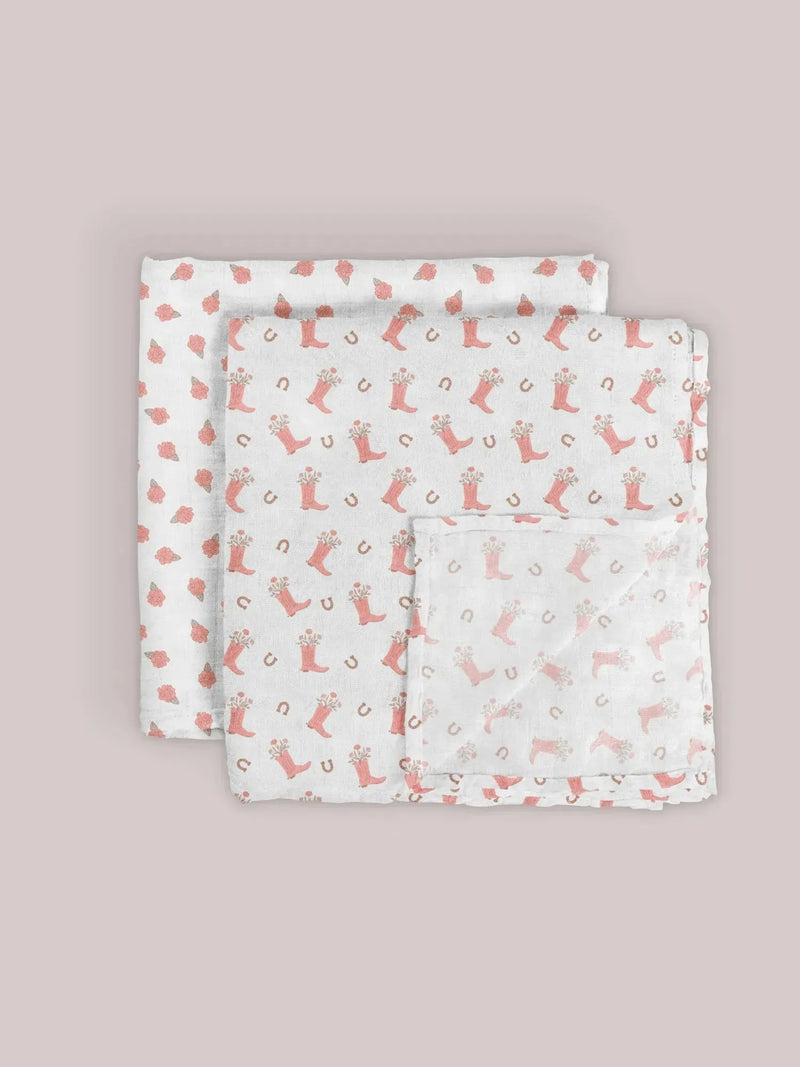 Conjunto de manta Swaddle - Bota Bloomin'