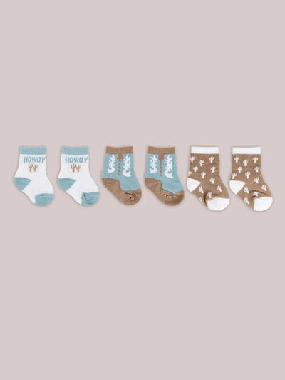 Baby Socks Trio, Howdy Partner Blue Image 2