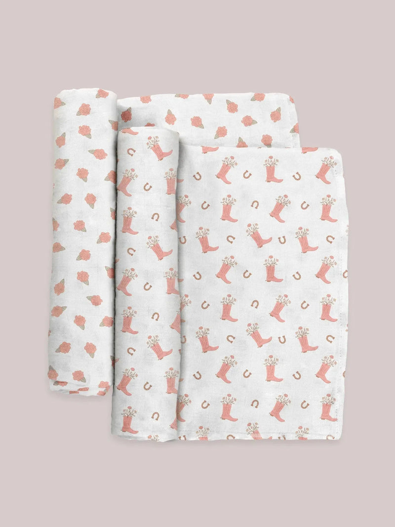 Conjunto de manta Swaddle - Bota Bloomin'