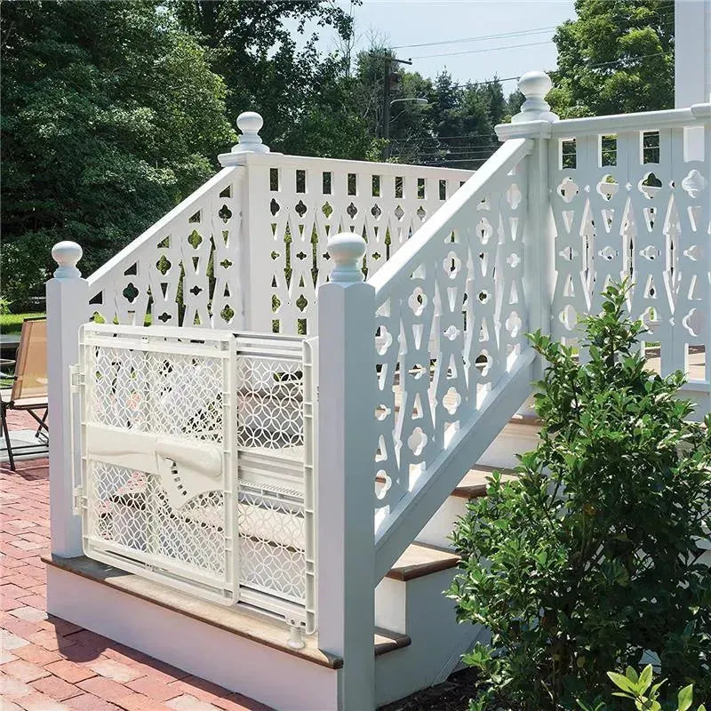 Summer Indoor & Outdoor Multi Function Walk-Thru Baby Gate - Beige Image 7