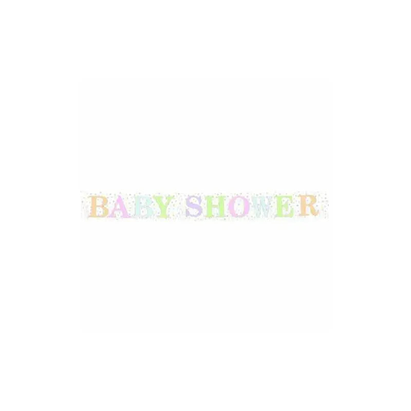 Amscan Baby Steps Baby Shower Party Fringe Letter Banner Decoration, Paper, 7' x 10 Image 1