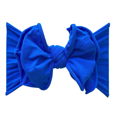 Baby Bling Bows FAB-BOW-LOUS ocean blue fabric baby headband with a large bow